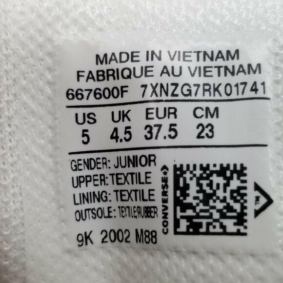 Converse Chuck Taylor All‎ Star High Top Rainbow Zebra Ribbon Junior Size 5 - Picture 7 of 8